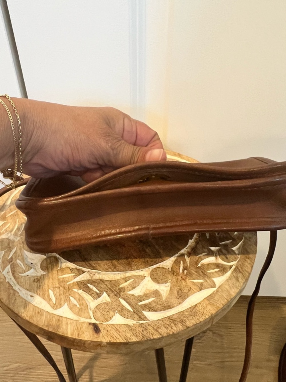 VTG. 70’s Coach NYC  Dinky Penny Classic Brown Leather Crossbody Bag - Picture 12 of 14